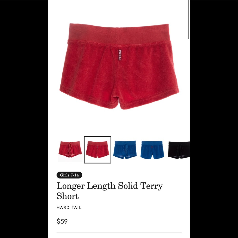 RED Hardtail shorts- longer length. Amazing condition!!!!!